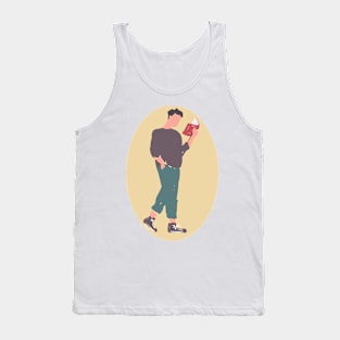 The guy goes and reads a book. Poetry. Literature. Reading. Education. Tank Top